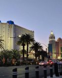Las vegas at dusk from the road