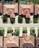 Drone shot of a neighbourhood in Florida