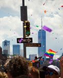 Pride celebrations infront of one world trade center