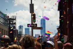 Pride celebrations infront of one world trade center