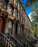 Row of terraced houses in Brooklyn, New York
